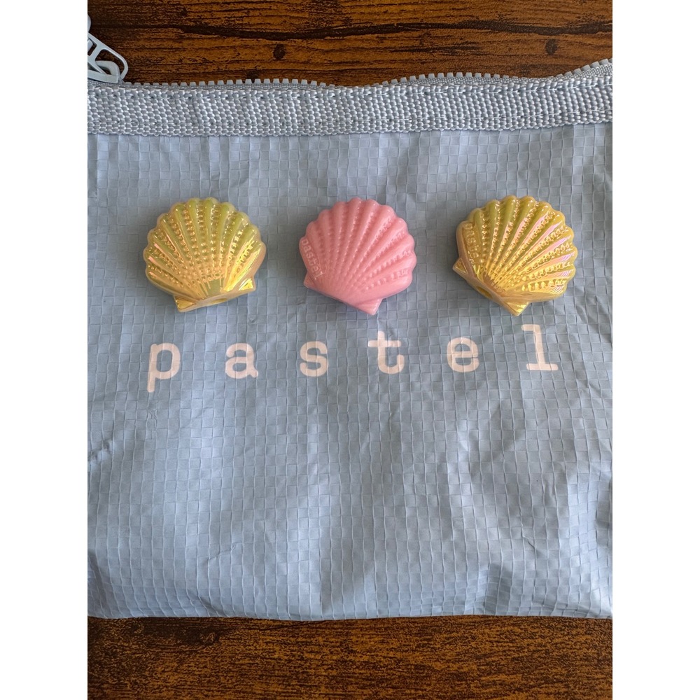 CJ Hendry Pastel Shell Beads Set Limited Edition Art Collectible 3 Piece Set